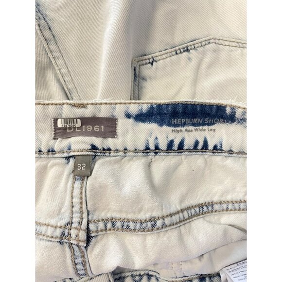 DL1961 Denim Hepburn High Rise Wide Leg Short Mystic Womens Size 32 - Picture 11 of 13